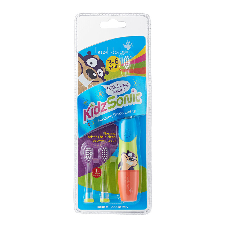 Brush-Baby KidzSonic, cepillo de dientes sónico para niños, 3-6 años, 1 ud.