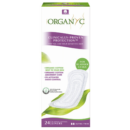 Organyc, serviettes pour incontinence urologique, 24 pièces