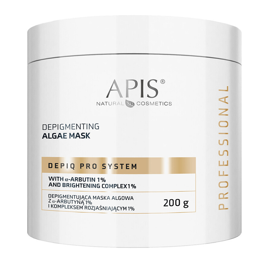 Apis Professional Depiq Pro System, depigmenterend algenmasker met α-arbutine 1% en oplichtend complex 1%, 200 g