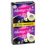 Always Platinum, prosoape igienice cu aripi, mărimea 4, Secure Night, 10 bucăți