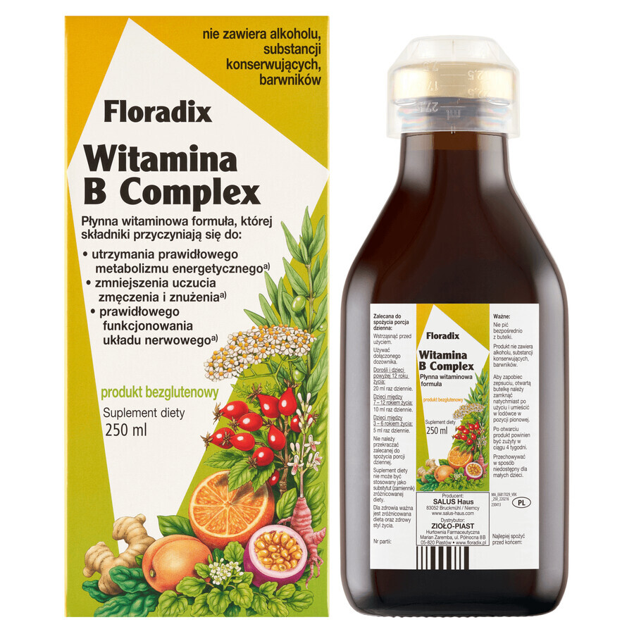 Floradix Complex de vitamina B, 250 ml