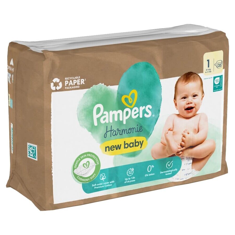 Pampers Harmonie, couches, taille 1, 2-5 kg, 35 pcs