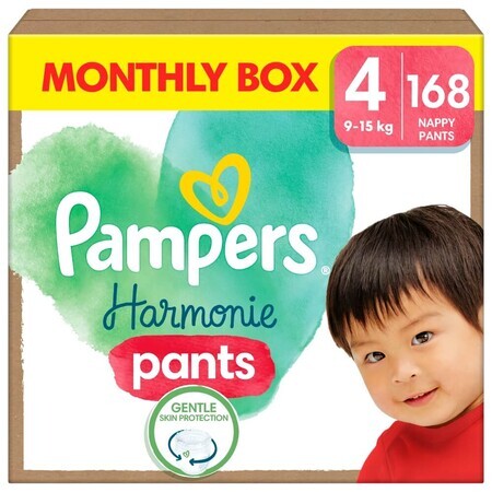 Pampers Harmonie Pants, couches, taille 4, 9-15 kg, 168 pcs