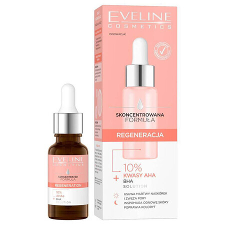 Eveline Cosmetics Formule concentrée, sérum régénérant, 10 % d'acides AHA, 18 ml