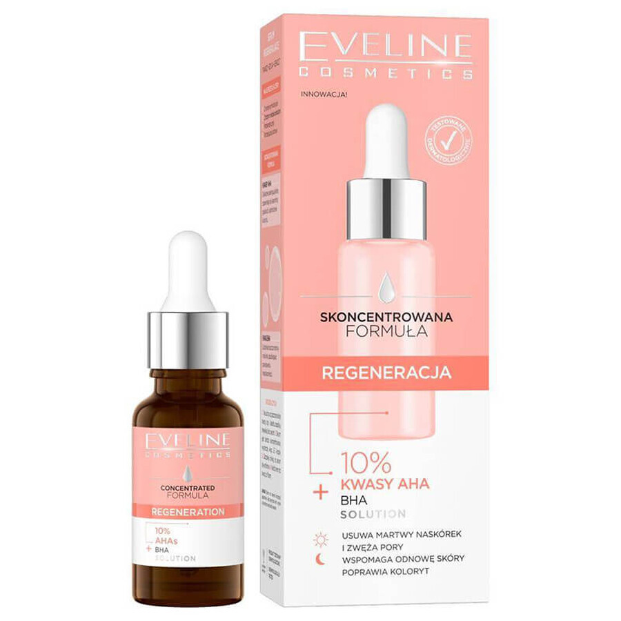 Eveline Cosmetics Formule concentrée, sérum régénérant, 10 % d'acides AHA, 18 ml