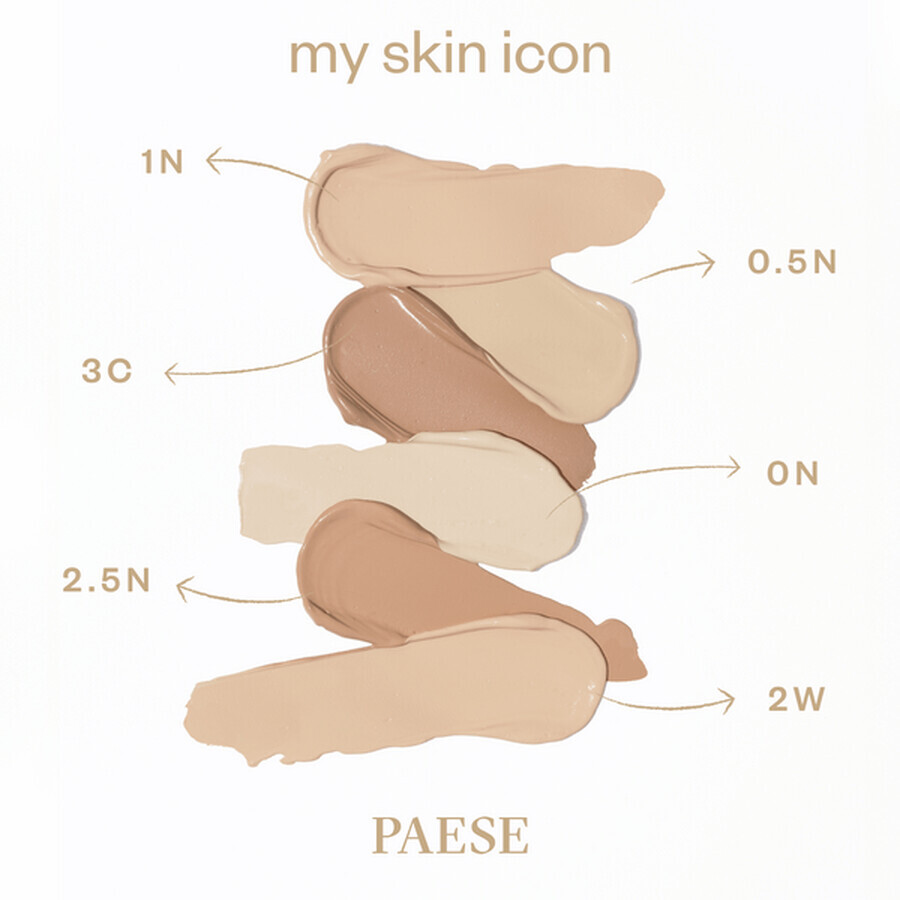 Paese My Skin Icon matterende foundation, 0.5N porselein, 33 ml