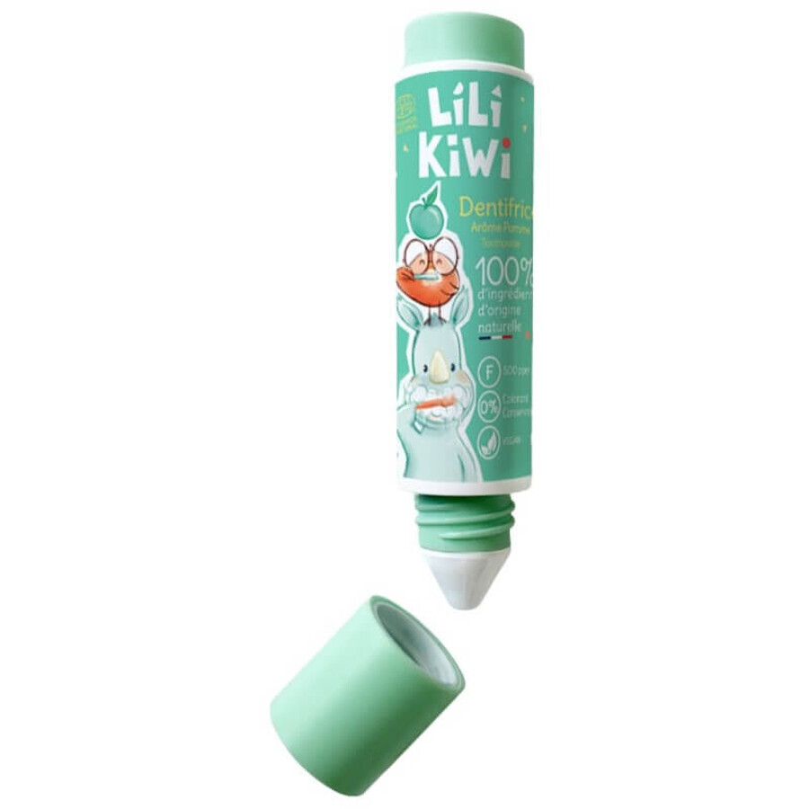 Lilikiwi Kinderzahnpasta mit Fluorid, grüner Apfel, ab 3 Jahren, 30 ml