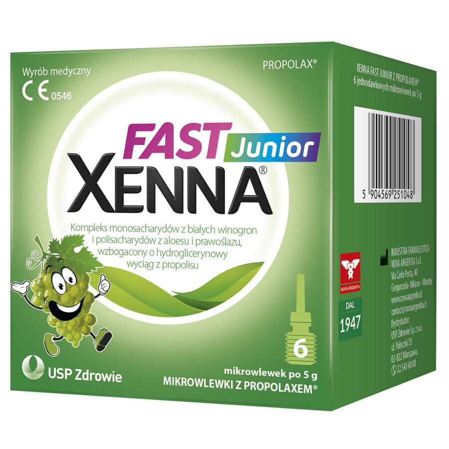 Xenna Fast Junior, microperfusion pour les enfants de plus de 1 an, 6 unités