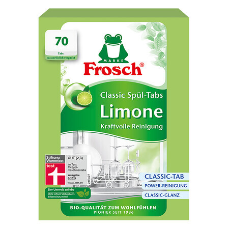 Frosch, Pastilles pour lave-vaisselle, Classic, vert lime, 70 pièces