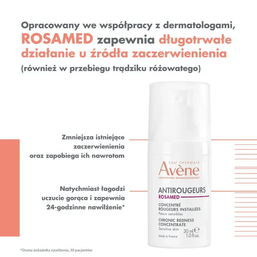 Avene Antirougeurs Rosamed, concentrat pentru roșeață persistentă, 30 ml