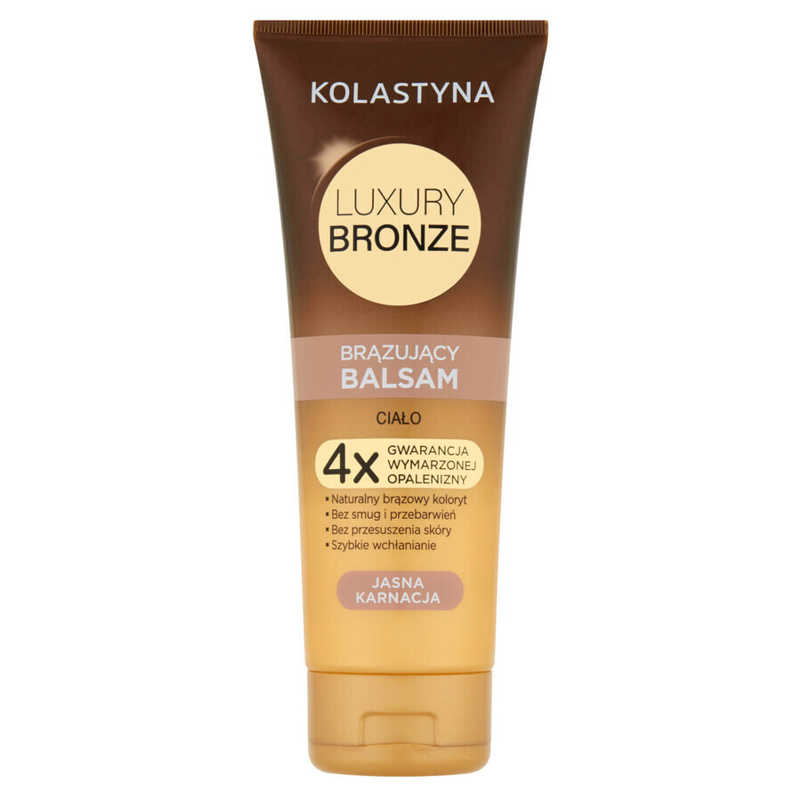 Set Kolastyna Luxury Bronze, lozione abbronzante per il corpo, carnagione chiara, 200 ml + maschera doposole, 20 ml per 1 centesimo