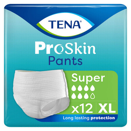 Tena Pants ProSkin, slip absorbant, taille XL, 120-160 cm, Super, 12 pièces