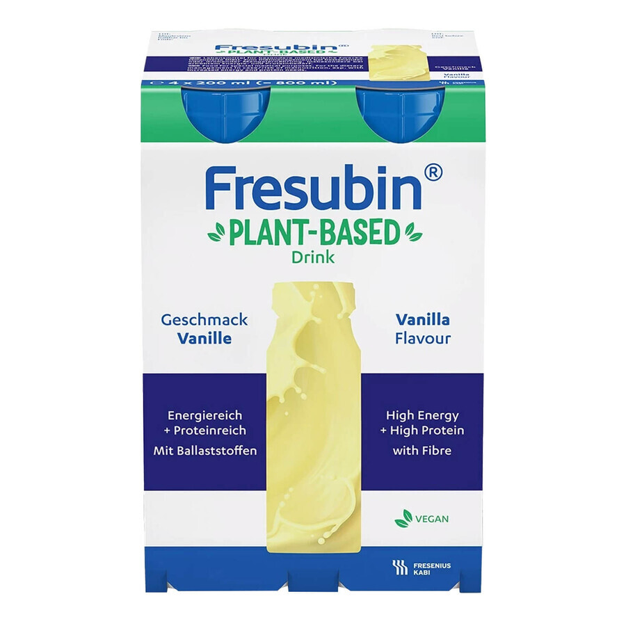 Fresubin Plant-Based Drink, vanilla flavor, 4 x 200 ml