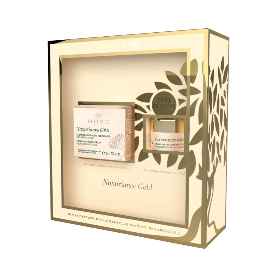 Set Nuxe Nuxuriance Gold, cremă de față cu ulei, 50 ml + balsam de ochi, 15 ml