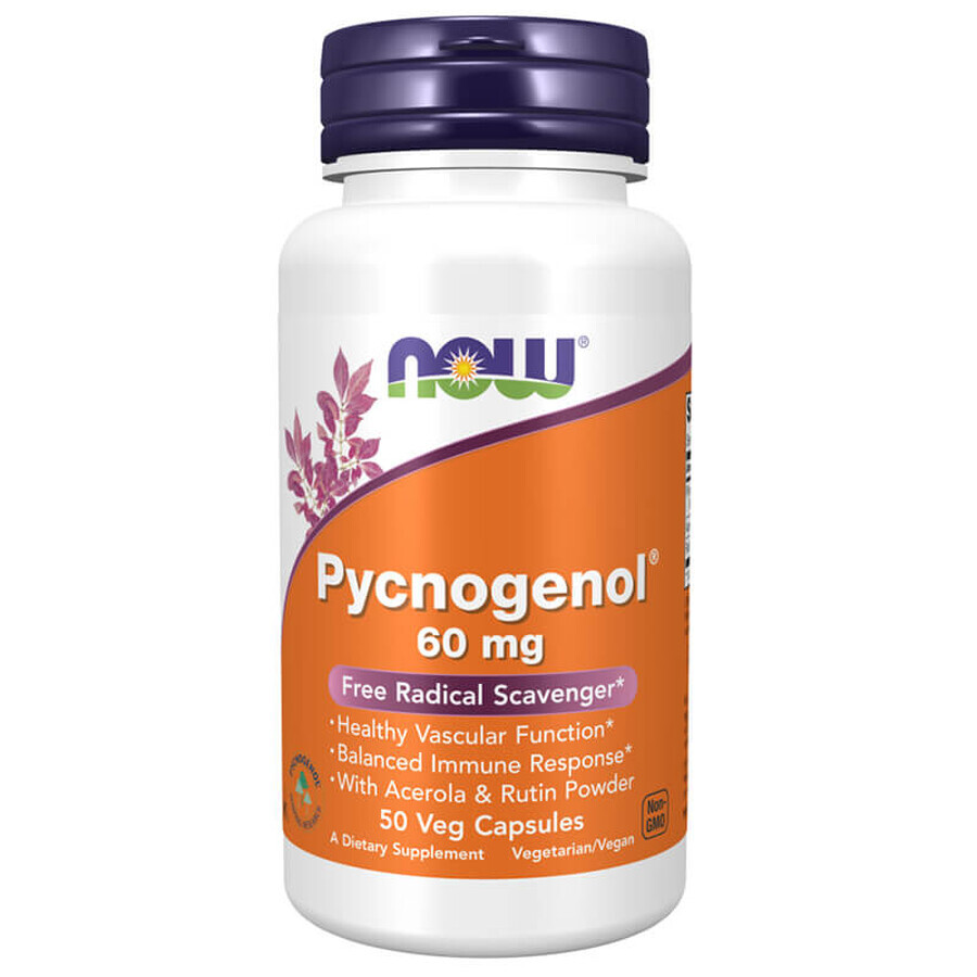 Now Foods Pycnogenol 60 mg, 50 capsules