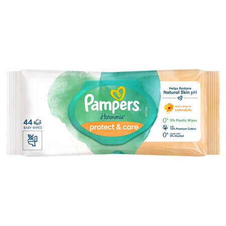 Pampers Harmonie Protect & Care, toallitas húmedas, 44 unidades