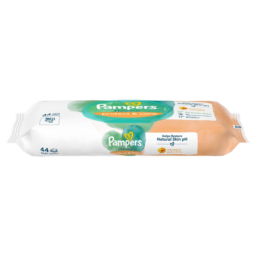 Pampers Harmonie Protect & Care, toallitas húmedas, 44 unidades