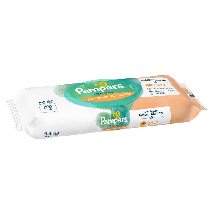 Pampers Harmonie Protect & Care, toallitas húmedas, 44 unidades