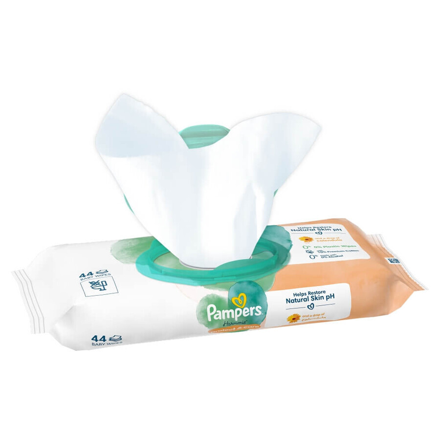 Pampers Harmonie Protect & Care, toallitas húmedas, 44 unidades