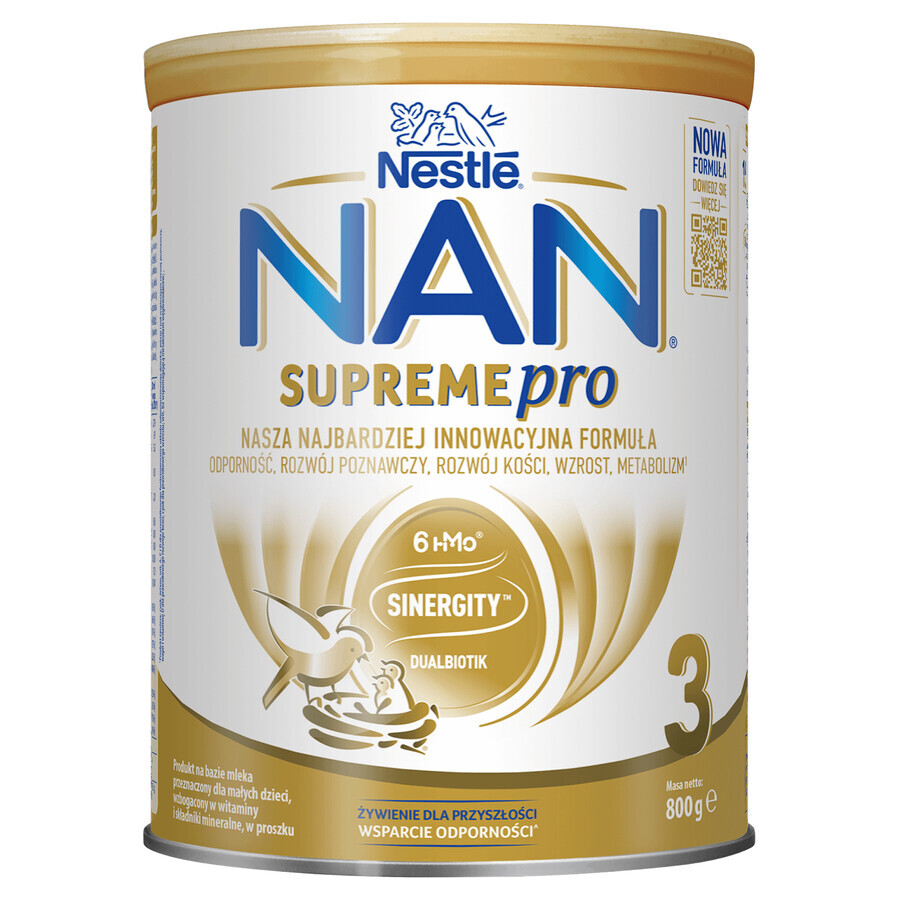 Nestle NAN Supremepro 3 HMO, Folgemilch für Säuglinge ab 1 Jahr, 800 g