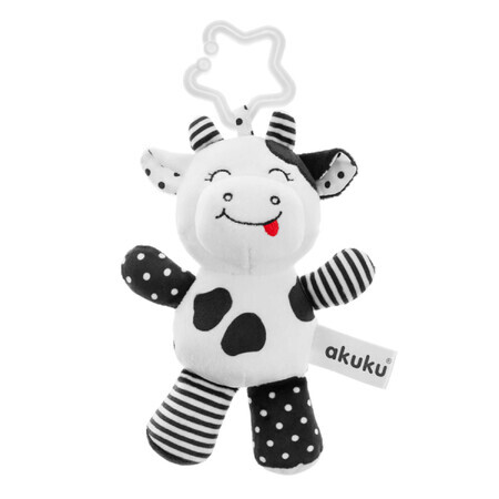 AKUKU, mascotte en peluche avec étiquette, noir et blanc, A0471, dès la naissance, 1 pièce