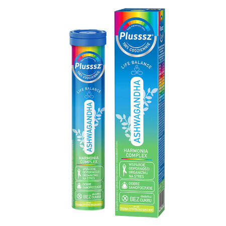 Plusssz Ashwagandha 100% Harmonia Complex, arôme citron, 30 comprimés effervescents