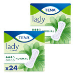 Set Tena Lady, semelles anatomiques, Normal, 2 x 24 pièces