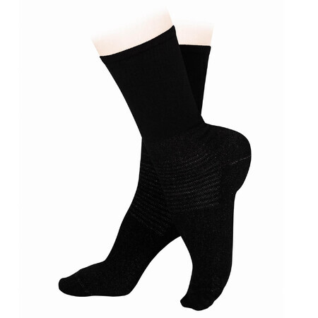 Salvi Compression Diabetic, chaussettes pour diabétiques, argent, taille XS, noir