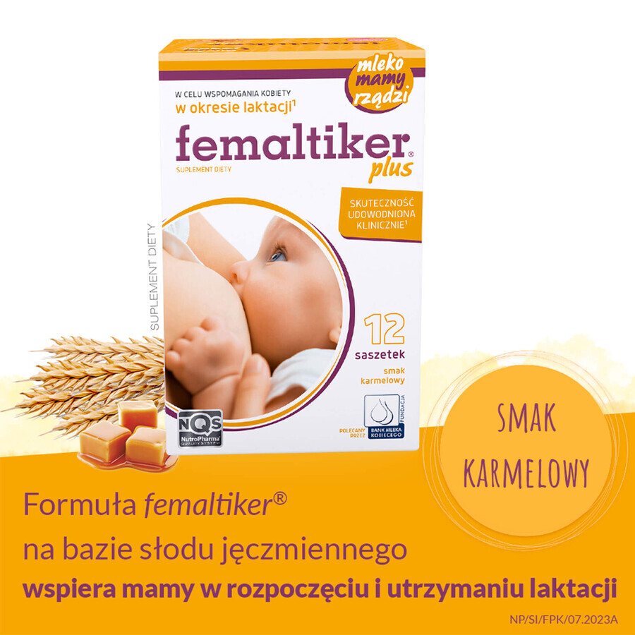 Femaltiker Plus pack, saveur caramel, 2 x 12 sachets