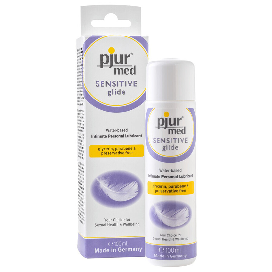 Pjur Med Sensitive Glide, lubrifiant doux à base d'eau pour les muqueuses sensibles, 100 ml