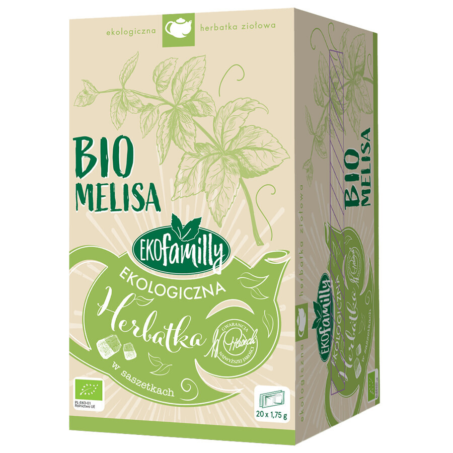 EkoFamily Bio Melissa, tisana biologica, 1,75 g x 20 bustine