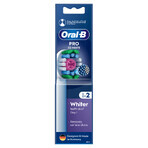 Oral-B Pro 3D White, embouts de remplacement pour brosse à dents électrique Clean Maximiser, 2 pièces