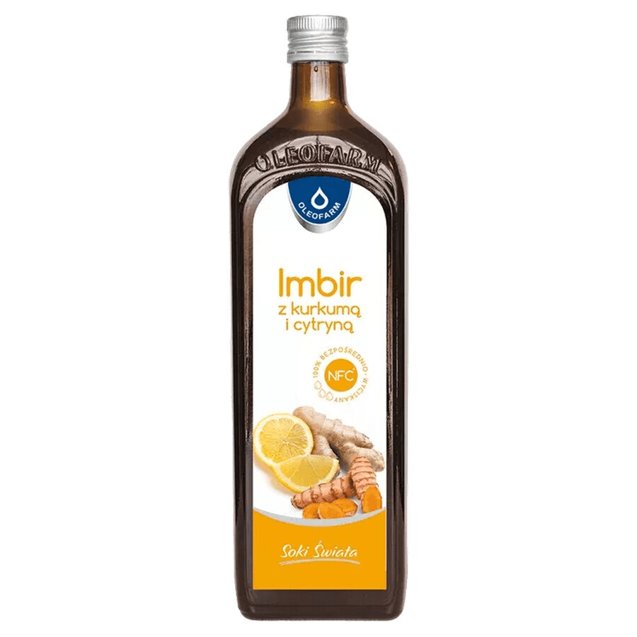 Oleofarm World Juices Gingembre avec curcuma et citron, 980 ml