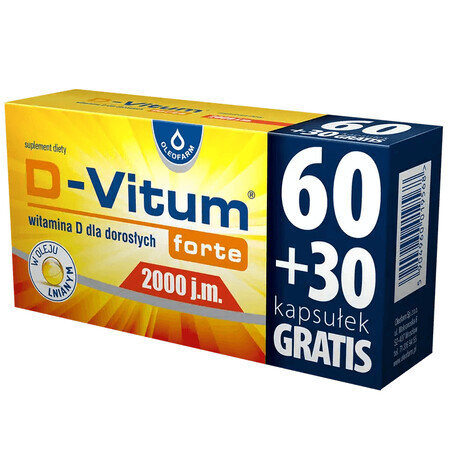 D-Vitum Forte 2000 IU, 90 gélules EMBALLAGE DEFECTUEUX