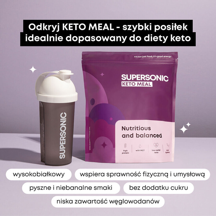 Supersonic Keto Meal, aromă de înghețată de vanilie, 800 g + shaker, 700 ml gratuit