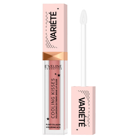 Eveline Cosmetics Varieties Cooling Kiss, brillant à lèvres volumateur avec effet rafraîchissant, No. 03, 6.8 ml