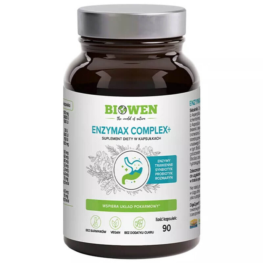 Biowen EnzyMax Complex+, Verdauungsenzyme, 90 Kapseln