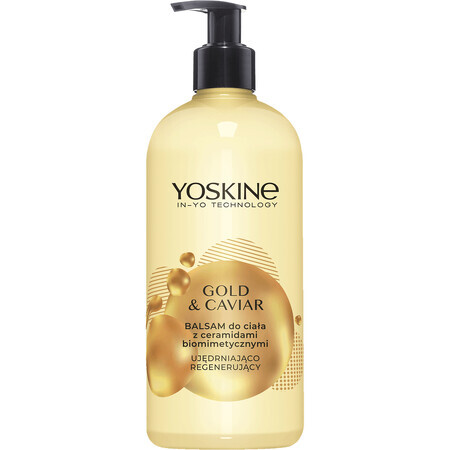 Yoskine Body Gold & Caviar, lozione per il corpo con ceramidi biomimetiche, 400 ml