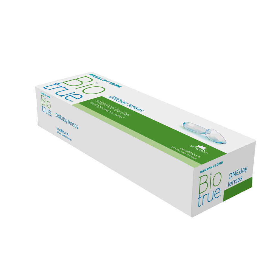 Biotrue ONEday, contactlenzen, 1 dag, sferisch, - 1,00, 30 stuks