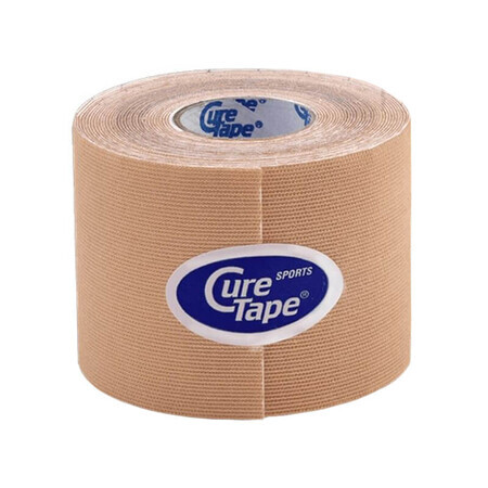 CureTape Sports, bandă kinesiologică, bej, 5 cm x 5 m, 1 buc