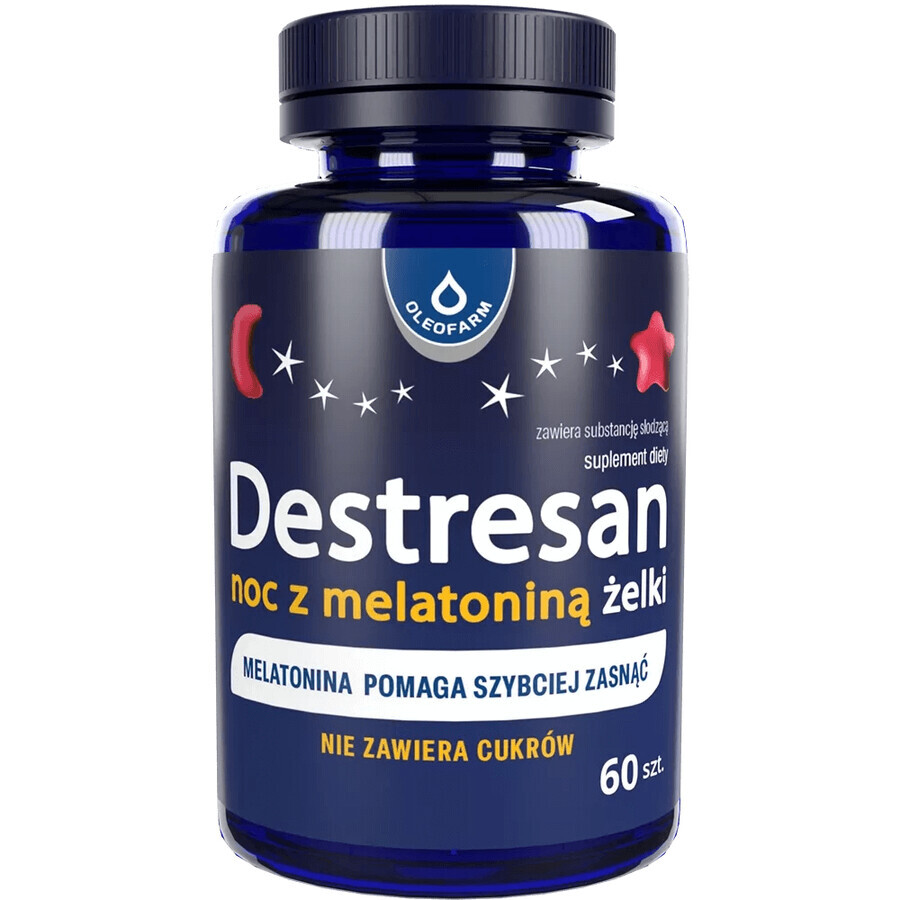 Destresan Night with melatonin jelly, cherry flavor, 60 pieces