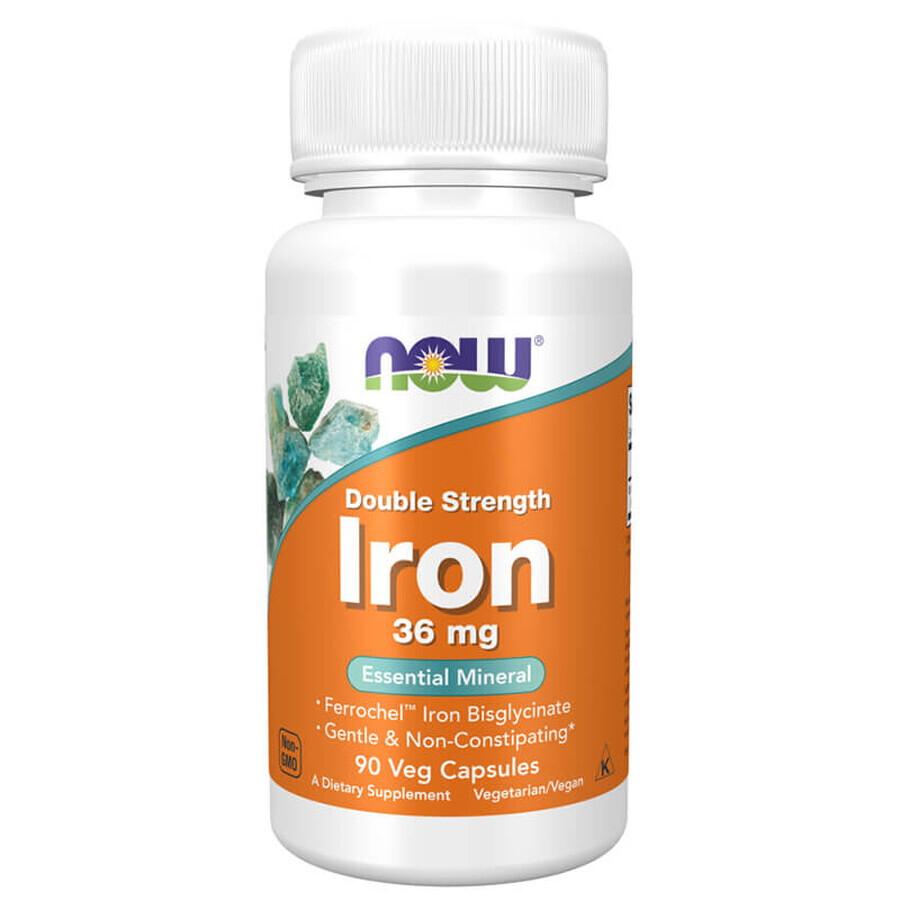 Now Foods Iron, fer 36 mg, 90 gélules