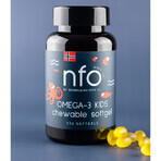 NFO Omega-3 Kids, a partir de 4 años, sabor tutti frutti, 120 cápsulas masticables