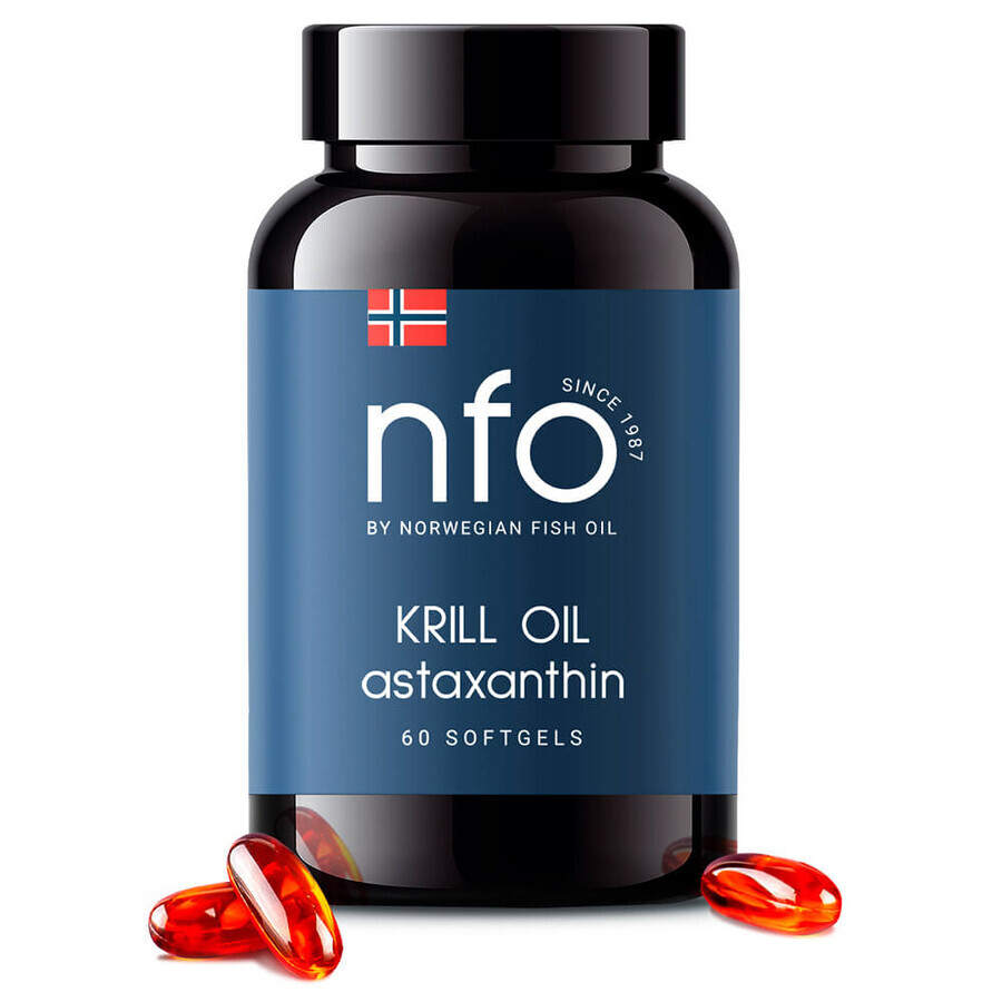 NFO Krillöl Astaxanthin, Krillöl mit Astaxanthin, 60 Softgels