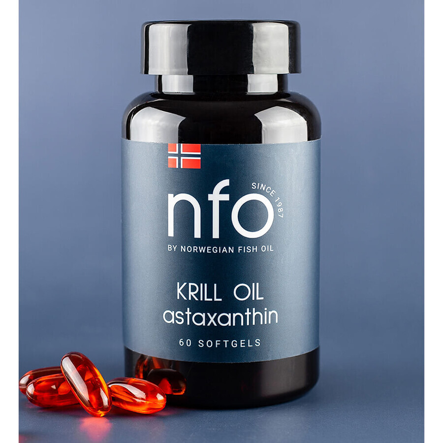 NFO Krillöl Astaxanthin, Krillöl mit Astaxanthin, 60 Softgels