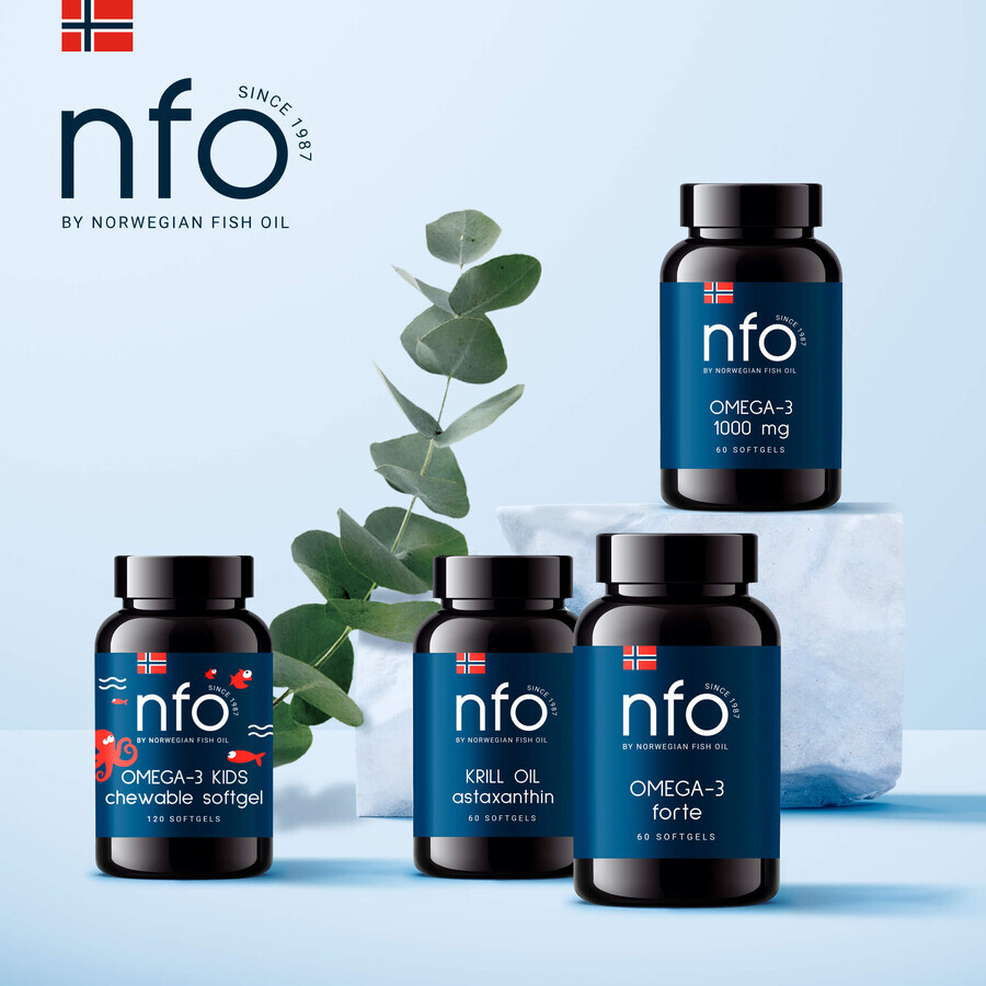 NFO Krillöl Astaxanthin, Krillöl mit Astaxanthin, 60 Softgels