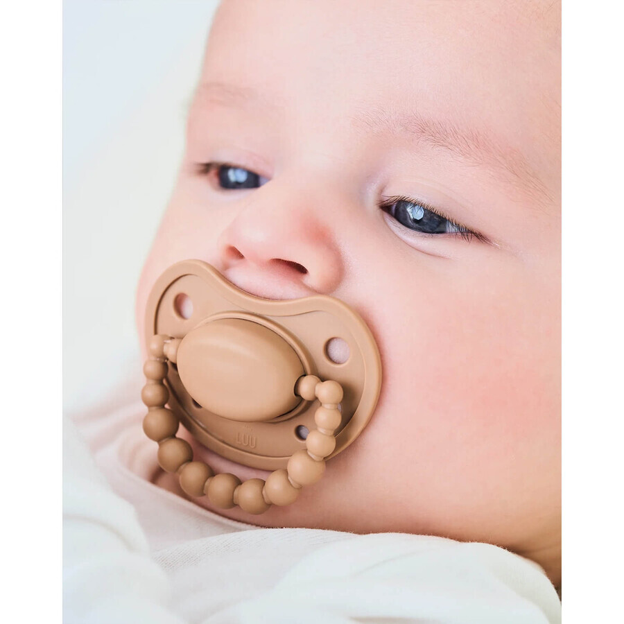 Luu Kids, pacifier, positioning, silicone, Milk Hazelnut, 0-3 months, 1 pc