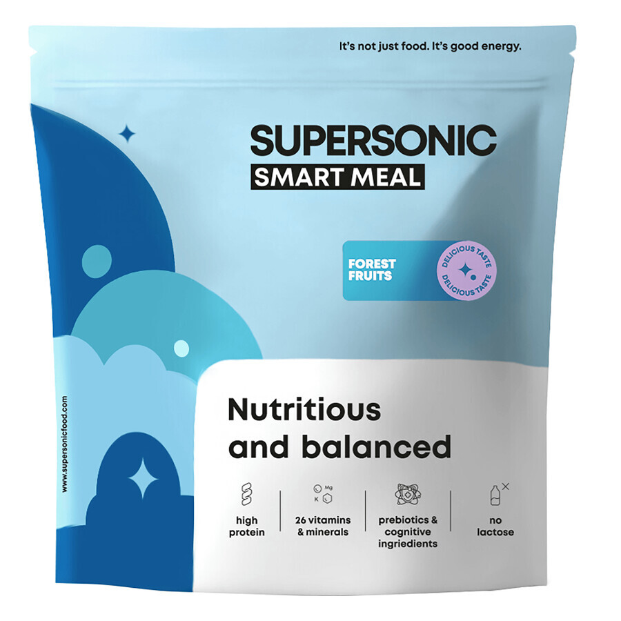 Supersonic Wholesome Smart Meal, aromă de fructe de pădure, 1.3 kg