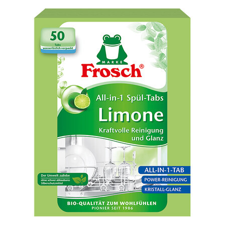 Frosch, tablettes pour lave-vaisselle, All in One, vert lime, 50 pièces