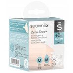 Suavinex Zero Zero, bottle teat, silicone, anti-colic, medium flow, size M, from 3 months, 2 pieces